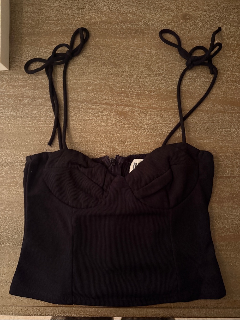 Princess Polly Black Tie-Strap Bustier Crop Top